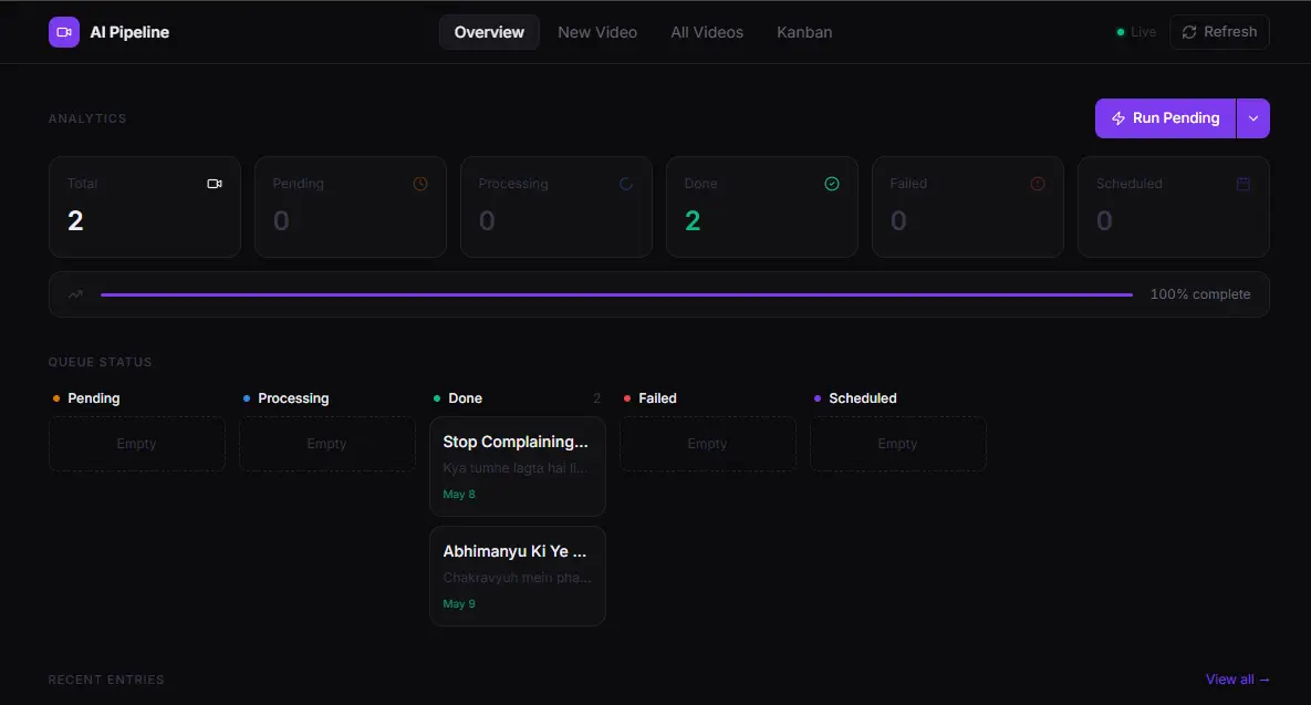 AI Content Pipeline — Avatar Video, End to End — screenshot